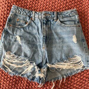 Topshop Moto Distressed Cutoff Denim Jean Shorts US Size 6 UK 10